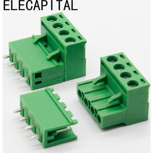 Free shipping 10 sets ht5.08 4pin Terminal plug type 300V 10A 5.08mm pitch connector pcb screw terminal block