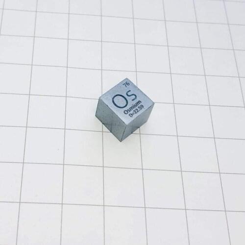 Free shipping Osmium metal cube10mm 99.95% Os density element periodic table ingot / pellet