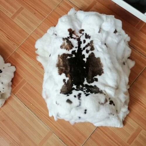 MS.Softex Natural Rex Rabbit Skin Genuine Fur Garment Material Car Armrest Box Cover Natural Rex Rabbit Fur Pelt Material