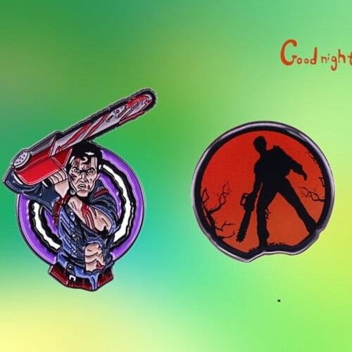 Ash Evil Dead Bruce Campbell Sam Raimi Horror Movie enamel pin brooch Halloween jewelry badge