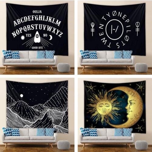 Mandala Tapestry Hotsale Black White Sun Moon Wall Hanging Tapestry Hippie Bohemian Carpet Bedroom Home Decor Blanket Tapestry