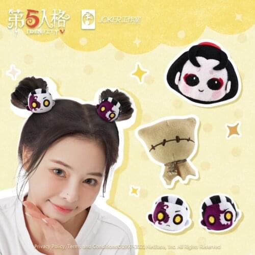 Game Identity V White Guard & Black Guard Michiko Cute Plush Elastic Accessories Hair Rope Ring Girl Double Ponytail Headwear