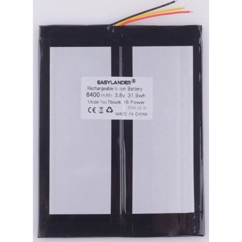 Battery for TECLAST Tbook 16 power battery Tablet PC 3.8V 8400mAh Li-Polymer Polymer Rechargeable Accumulator Replacement