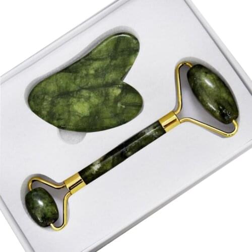 1PC Jade Massagers For Face Neck Body Gua Sha Scraper Beauty Facial Roller Natural Gouache Stone Massage Slimming Skin Care Lift