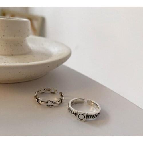 Miuoxion Fashion Personality Simple Jewelry Retro Adjustable Chain Ring For Women Feature Namour Charm Gift All Seasons