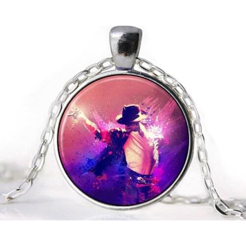 New Music Memorial Necklace MICHAEL JACKSON KING OF POP Necklace Artist Gothic Glasses Pendant Necklaces Gift