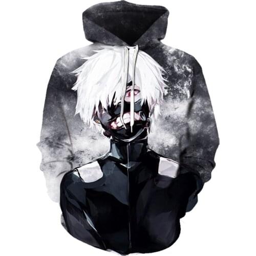 2020 New Hot Sale Tokyo Ghoul Hoodies Mens Hoodie Pullovers Ken Kaneki Printed Male Hoody 3D Printing Hooded Sweatshirts jacket