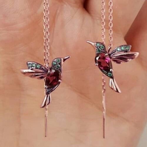 Wholesale Hot New Special Jewelry Inlaid Zircon Cute Bird Earrings For Women Feature Namour Charm Gift All Seasons
