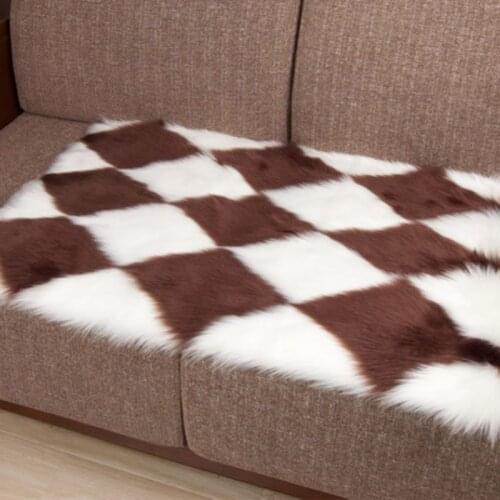 Fluffy Rugs Soft Artificial Sheepskin Fur Carpet Bedroom Living Room Floor Furry Silky Plush Carpet for Bathroom Home
