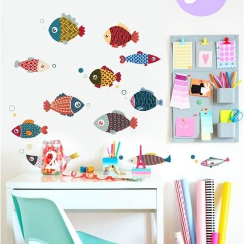 Small fish stickers waterproof stickers wallpaper self-adhesive instant stickers wall stickers childrens room decoration