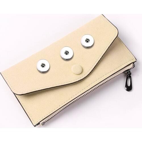 Luwellever Aging Treatment Bag Snap Button Purse Pu Leather Wallet Bags Charms Bracelet Jewelry For Women Fit 18mm Button