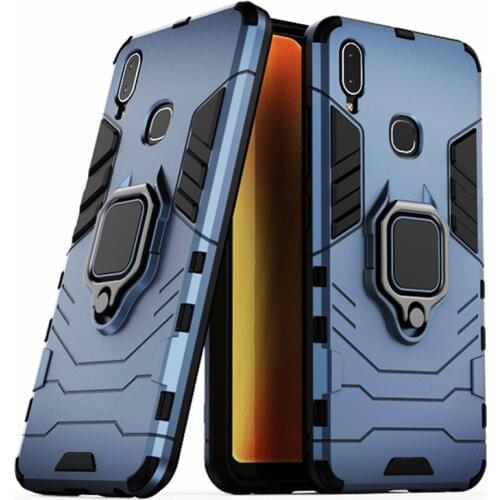 For Vivo Y91 Case Shockproof Ring Stand Bumper Silicone + PC Phone Cover For Vivo Y91 Y95 6.22" 1816 1817 1820 1811 PD1818BF_EX