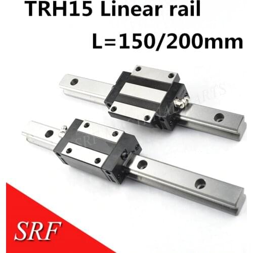 High quality 15mm width Precision Linear Guide Rail 1pcs TRH15 Length=150/200mm +1pcs TRH15 linear block for CNC