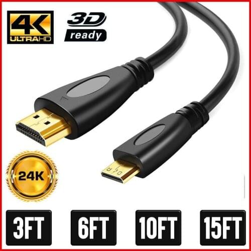 High-Speed Mini HDMI-compatible Cable Adapter A Male To Mini Type C Male 4K 1080p HDMI-compatible Cable for Set Up Home System