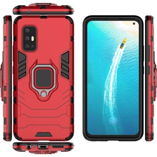 Armor 2 in 1Shockproof Hard PC Soft Silicone Case for VIVO V17 Global Version with Ring Stand Full Cover