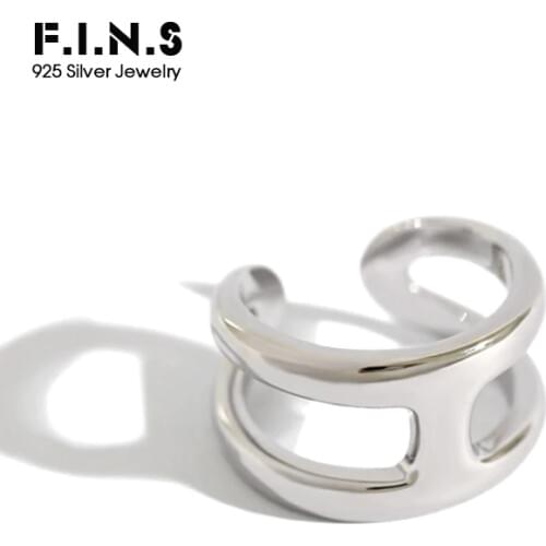 F.I.N.S Korean Fashion Layered 925 Sterling Silver Rings for Women Open Finger Ring Female Engagement Rings Fine Jewelry