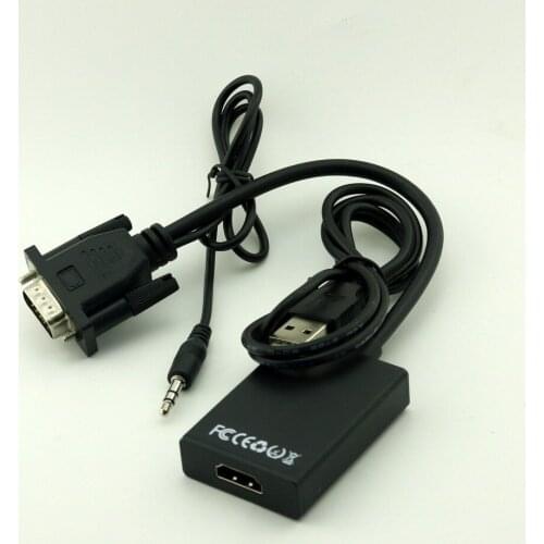 1pcs VGA Male To HDMI Output 1080P HD+ Audio TV AV HDTV Video Converter Adapter Cable