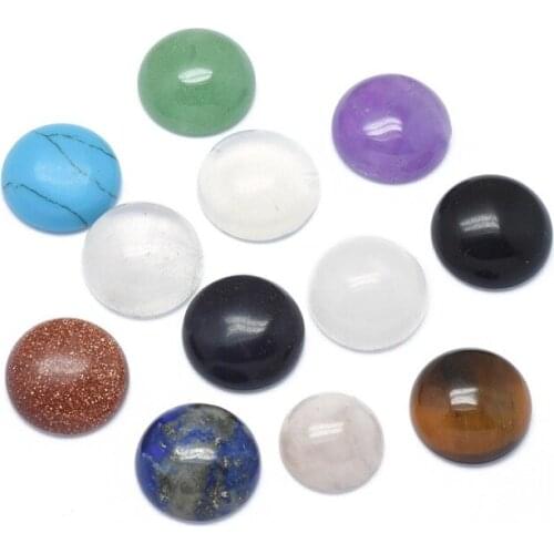 10pcs 8mm 12mm Natural Obsidian Cabochons Setting Half Round for DIY Jewelry Crafts Decorations Making