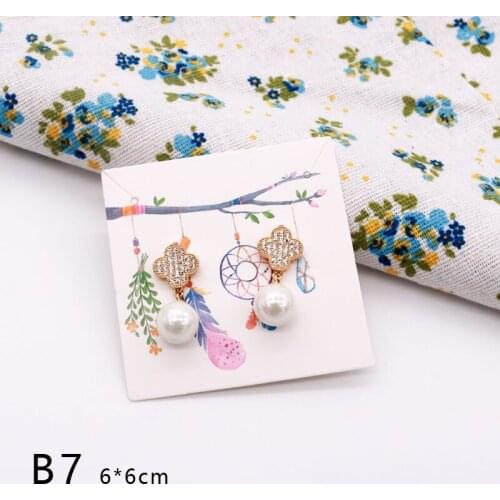 100pcs 6x6cm Square Paper Lovely Jewelry Cards Necklace/Earring Pendant Packing Cards Paper Jewelry Displays Cards For DIY