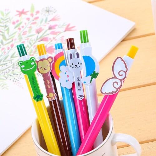 100pcs/lot Creative stationery rainbow wings ballpoint pen office sign pen primary school cartoon cute boys girls roller pen