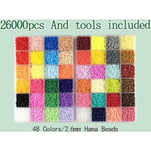2.6mm 24/48/72colors Hama Beads Iron Beads and tool perler Fuse Bead Jigsaw Puzzle DIY Toy Kids Creative Handmade Craft Toy Gift