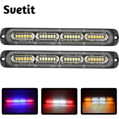 2Pcs Motorcycle Flash Light LED 12V 24V Red Blue Police Lights Strobe Flashing Lamp Truck Trailer Side Marker Car External Light