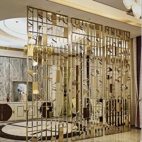 201 304 Stainless steel Home Decorative Laser Cut Room Divider Metal manufacture stainless steel screens partition room divider