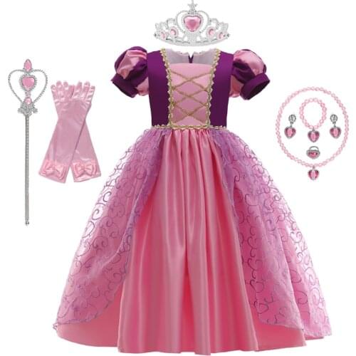 2021 Girls Princess Dress Halloween Party Cosplay Costume Baby Girls Rapunzel Series Baby Girls Birthday Sophia Dress Vestido