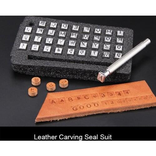 36pcs DIY Leather Seal Engraving Craft Tool Steel Alphabet Number Stamp Leather Craft Stamps Metal Leather Craft Tools