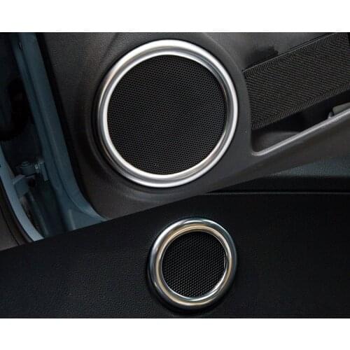 4pcs Car Interior Front Door Rear Speaker Decoration Ring Sticker Moulding Trim For Volkswagen Beetle 2013 2014 2015 2016 2017