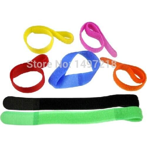 50pcs/lot 20MM x 200MM P Type Straps Wire Organizer Cable Ties Hook Loop Wire Management for Laptop PC TV Free shipping