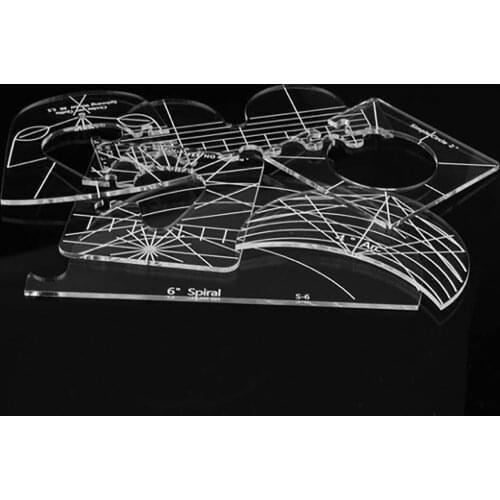 6pcs quilting template set Sewing Machine Free Motion Quilting Ruler Template Patchwork Ruler Quilters Ruler Sewing tool set