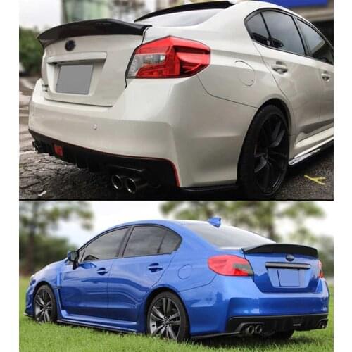 Rrear Deck Spoiler Lid Tail Fin Carbon Fiber color for For Subaru WRX STI VA1 VA2 2015-2021 Great Fitment High Gloss Finish