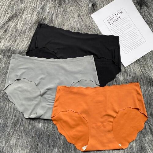 3Pcs/Lot Women Seamless Underwear Low Waist Panties Ice Silk Lingerie Breathable Comfortable Briefs Ultra-Thin Underpants