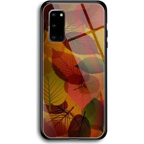Tree leaf color pattern art Phone Case Tempered Glass For Samsung S7 S8 S9 S10E S20 21 30 Plus ultra Note 8 9 10 Plus A7 2018
