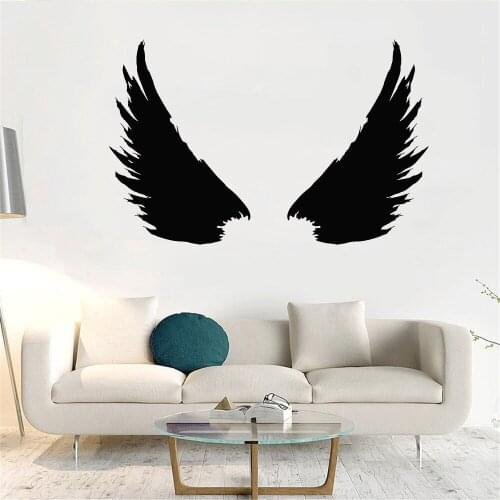 Black Bird Feathers Wings Flight Wingspan Stickers Mural Vinyl Wall Decal Waterproof PH453