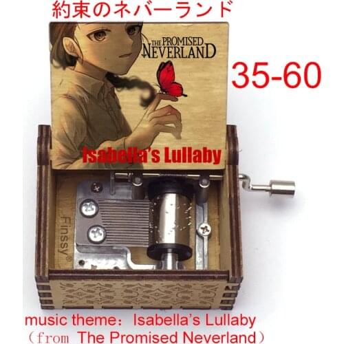 The Promised Neverland Isabellas Lullaby Music Wooden Music Box Hand Anime Fans Kids Gift Decoration For Christmas Birthday