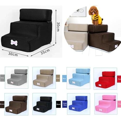 Hot Dog House Dog Stairs Pet 3 Steps Stairs for Small Dog Cat Pet Ramp Ladder Anti-slip Removable Dogs Bed Stairs Pet Supplies