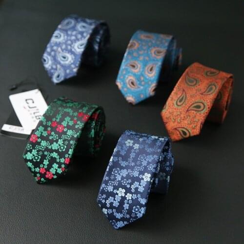 Linbaiway 6cm Polyester Ties for Men Women Paisley Jacquard Dress Gravata Wedding Party Necktie Accessory Gift Custom Logo