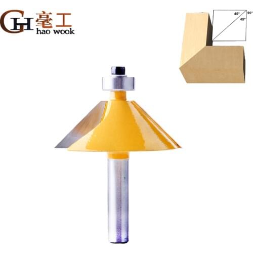 8mm Shank High Quality Large 45 Degree Chamfer & Bevel Edging Router Bit Wood Cutting Tool woodworking router bits