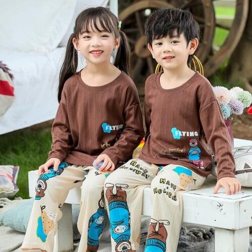 2021 Fashion Children Pajamas Baby Girls&boys Sleep Clothing New Warm Toddler Girl Pajamas Sets Boys Underwear 2pcs