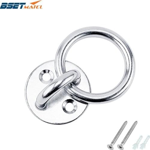 Stainless Steel 316 Round Pad Eye Plates Boat Marine Mooring Ceiling Wall Mount Base Hook Strap Tie Down Hook Yoga Accessories