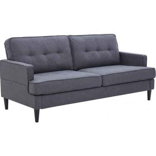 Linen Casual 2 Seats Space-saving Linen Couch Compact Linen Sofa Modern Look for Reception Room