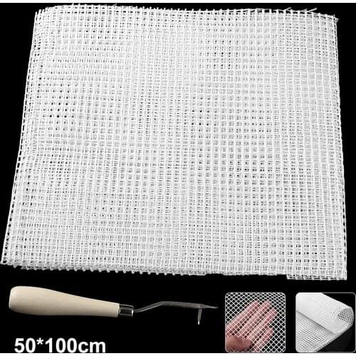 50x100cm DIY Blank Rug Hooking Mesh Canvas Latch Hook Making Carpet Kit For Rug Pillows Crafts Making