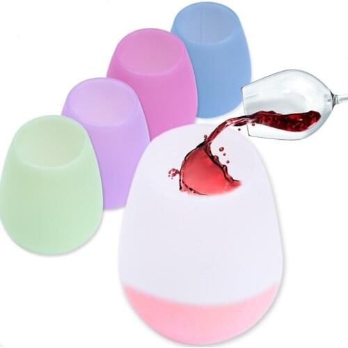 New 200-300ml 6pcs Red Wine Cup Vodka Beer Silica Gel Mugwater Cup Portable Drink Family Bar Cup Set Candy Mug Cup Hot Selling