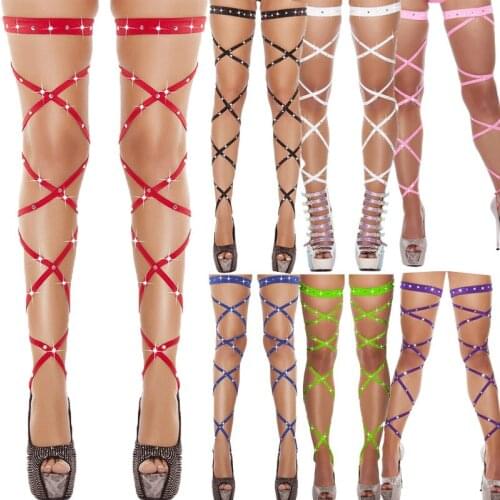 Sexy Women Crystal Long Socks Stocking Mesh Fishnet Black Stocking Hosiery Hollow Out Rhinestone Elastic Stockings Pantyhose Hot