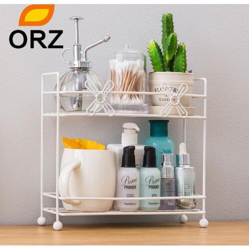 Bathroom Shelf Organizer 2 Layer Bathroom Countertop Vanity Rack Desktop Storage Rack for Bedroom Office