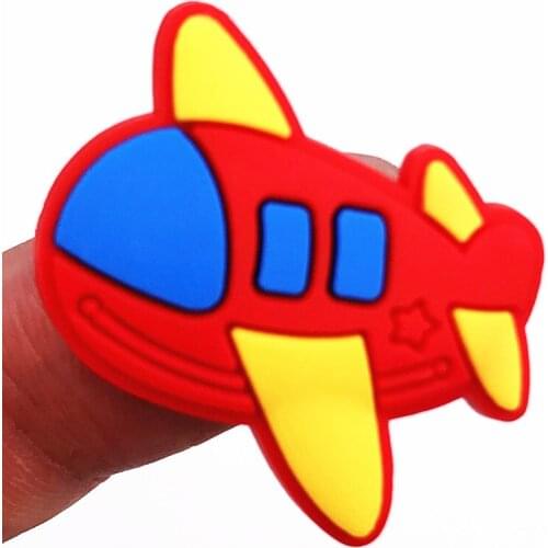 Airplane Shaped Boy Lovely Toy Icon Rocket Silicone PVC Flatback Embellishment Backpack Fridge Magnet Pen Cap Diy Shoes Charm