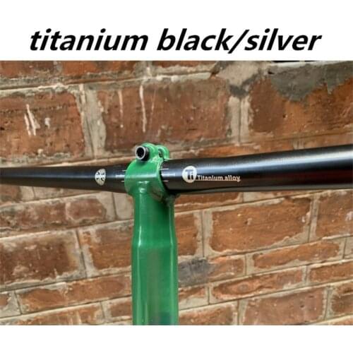 Folding bicycle titanium handlebar S type for brompton bike TI bar 25.4x560mm ultra light black silver