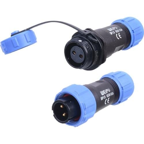 SP13 In-line Cable Connector 2 3 4 5 7 9 Pin Multi Core IP68 Waterproof Aviation Connectors Plastic Shell 3A 5A 13A AC DC Power